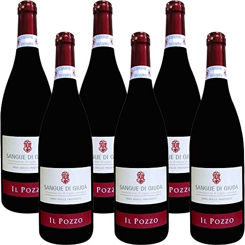 Sangue di Giuda dell'Oltrepàò Pavese DOC | Vino Rosso Dolce Frizzante | Idea Regalo | Confezione da 6 Bottiglie da 75 Cl