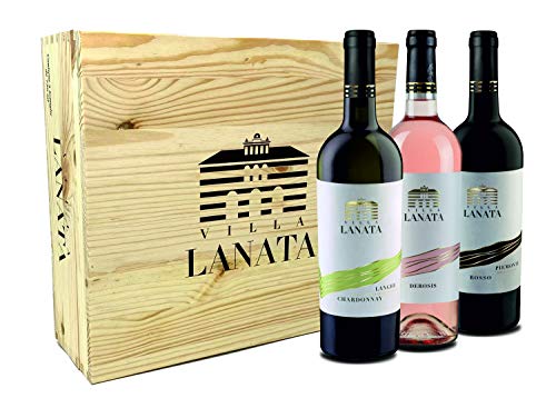 Villa Lanata Cassetta Legno Chardonnay + Piemonte Rosato + Piemonte Rosso - Pacco 3x750ml